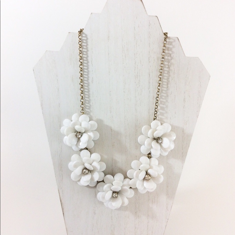 J Crew flower statement necklace